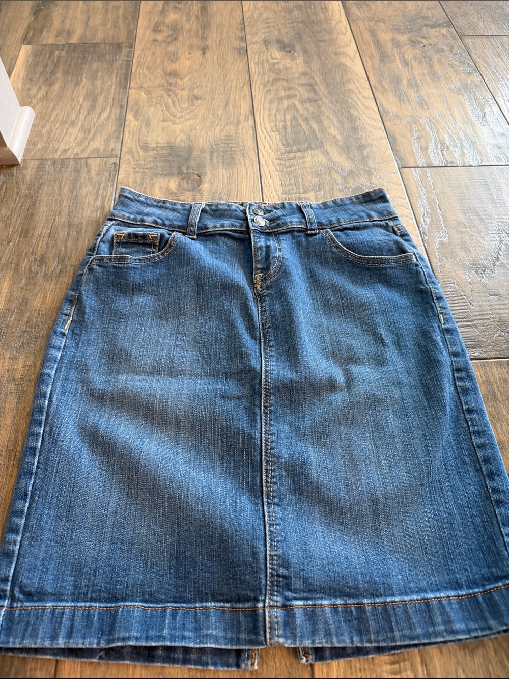 Classic Blue Denim A-Line Skirt